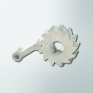 metal cut by waterjet into sprocket shape