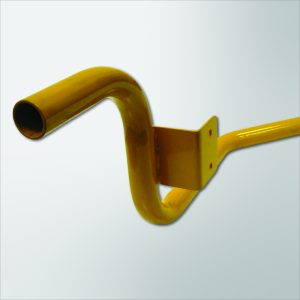 Close up of yellow bent tubing fabrication