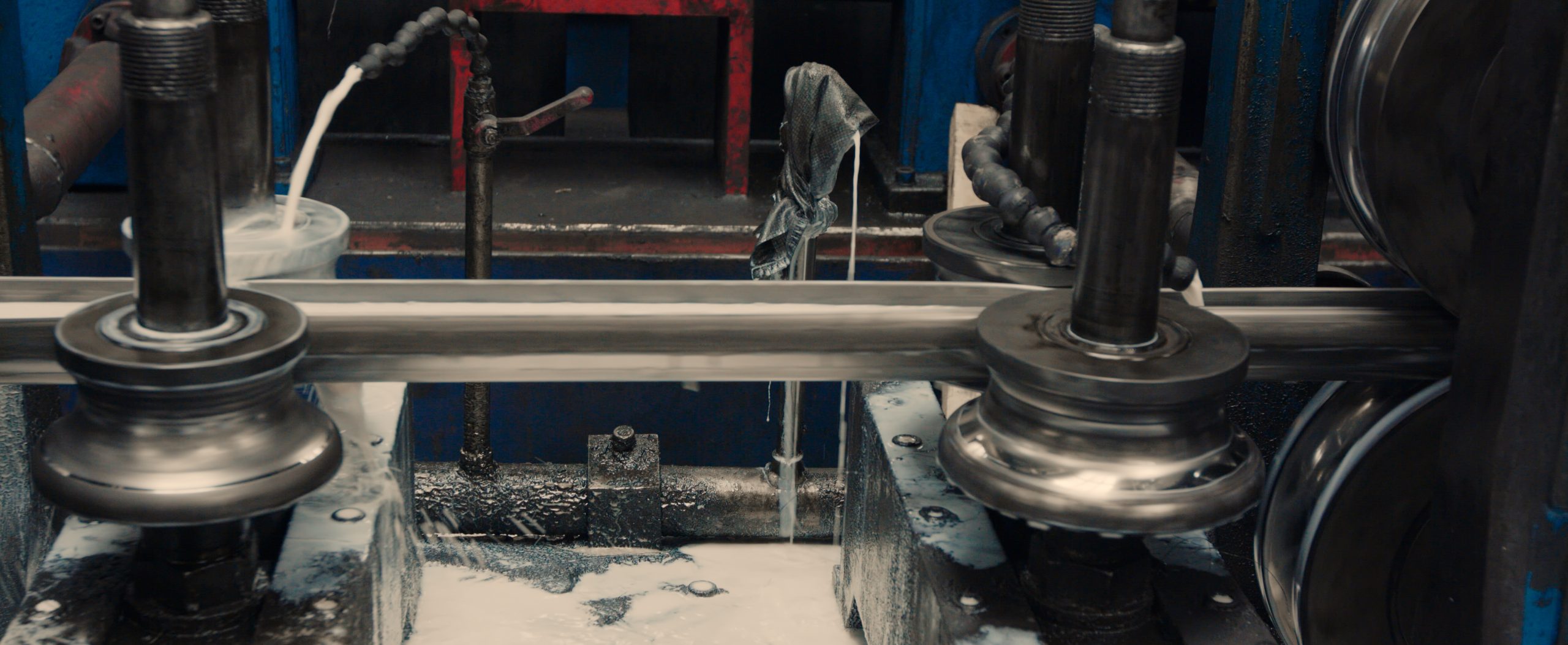 bending machine in metalwork factory.
